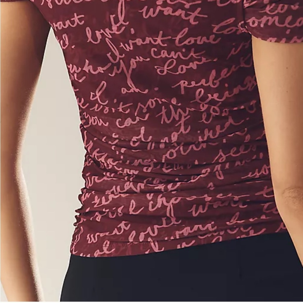 Sexy Off-the-Shoulder Mesh Print Top Size XS - Picture 3 of 4